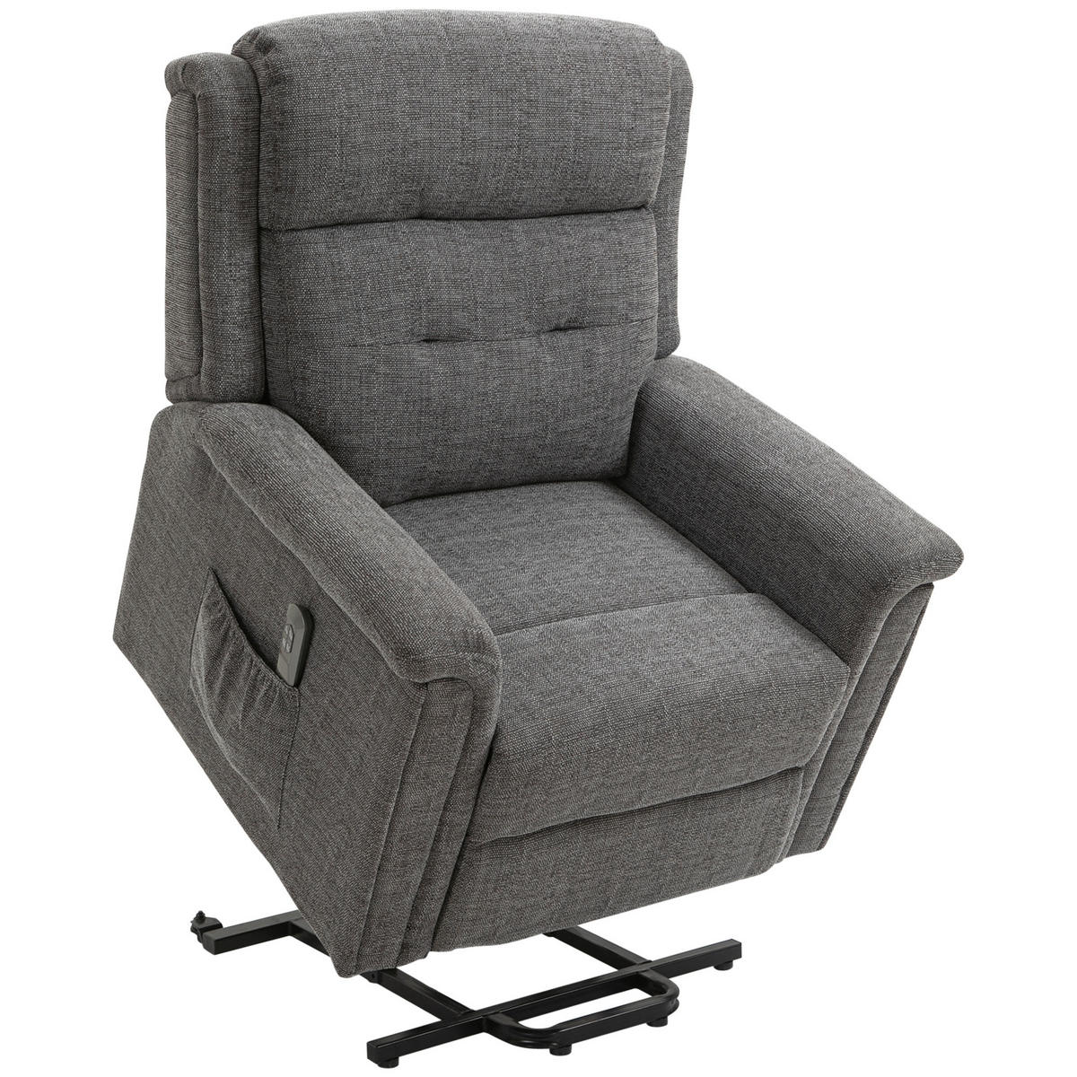 FERNSEHSESSEL mit Aufstehhilfe, Grau - Grau, Kunststoff (87/108/92cm) - HOMCOM