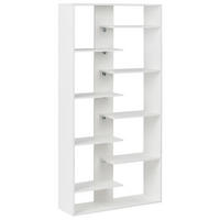 BÜCHERREGAL mit 8 Ebenen 180 cm Weiß Fontas - Weiß, Holzwerkstoff (90/180/29cm) - Beliani