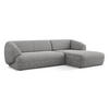 ECKSOFA rechts Strukturstoff Stoff Grau - Hellgrau/Schwarz, Kunststoff/Textil (280/156cm) - Makamii