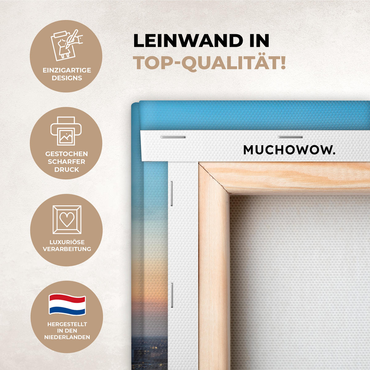 LEINWANDBILD Polen - Sonne - Warschau Gemälde 60x40 cm - Blau, Textil (60/40cm) - MuchoWow