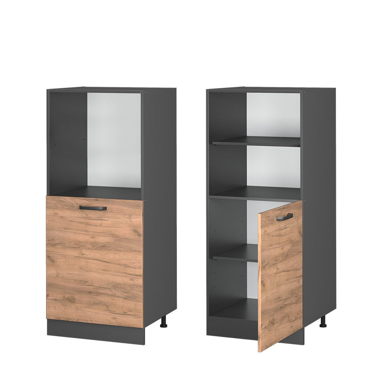 SKŘÍŇKA NA VESTAVĚNOU TROUBU R-Line Zlatý mocný dub 60 cm - medově dubová/antracitová, kompozitní dřevo (60/143/57cm) - Vicco