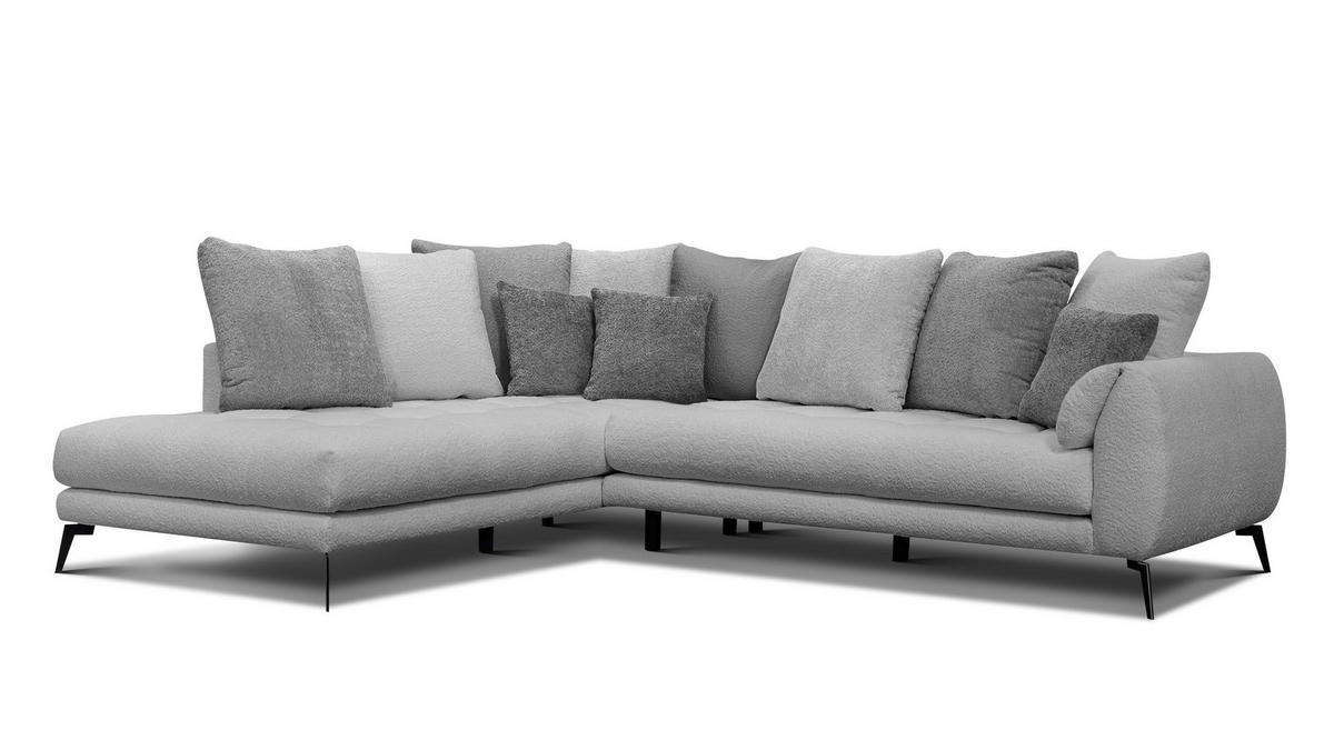 ECKSOFA CALME 5-Sitzer, hellgrau und dunkelgrau - Dunkelgrau, Holz/Textil (294/229cm) - Courtois Laville