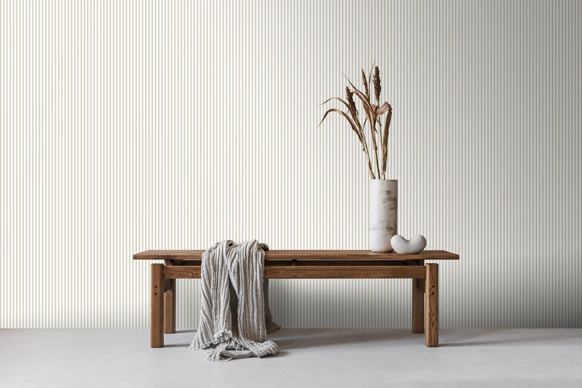 TAPETE Streifen 53 cm x 10 m - Beige, Papier (53/1000cm) - Sanders & Sanders