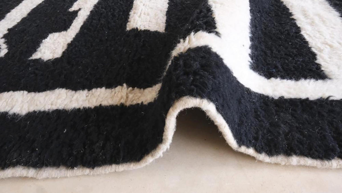 BERBERTEPPICH aus reiner Wolle 207x 298 cm - Schwarz, Naturmaterialien (207/298cm) - AFK Living