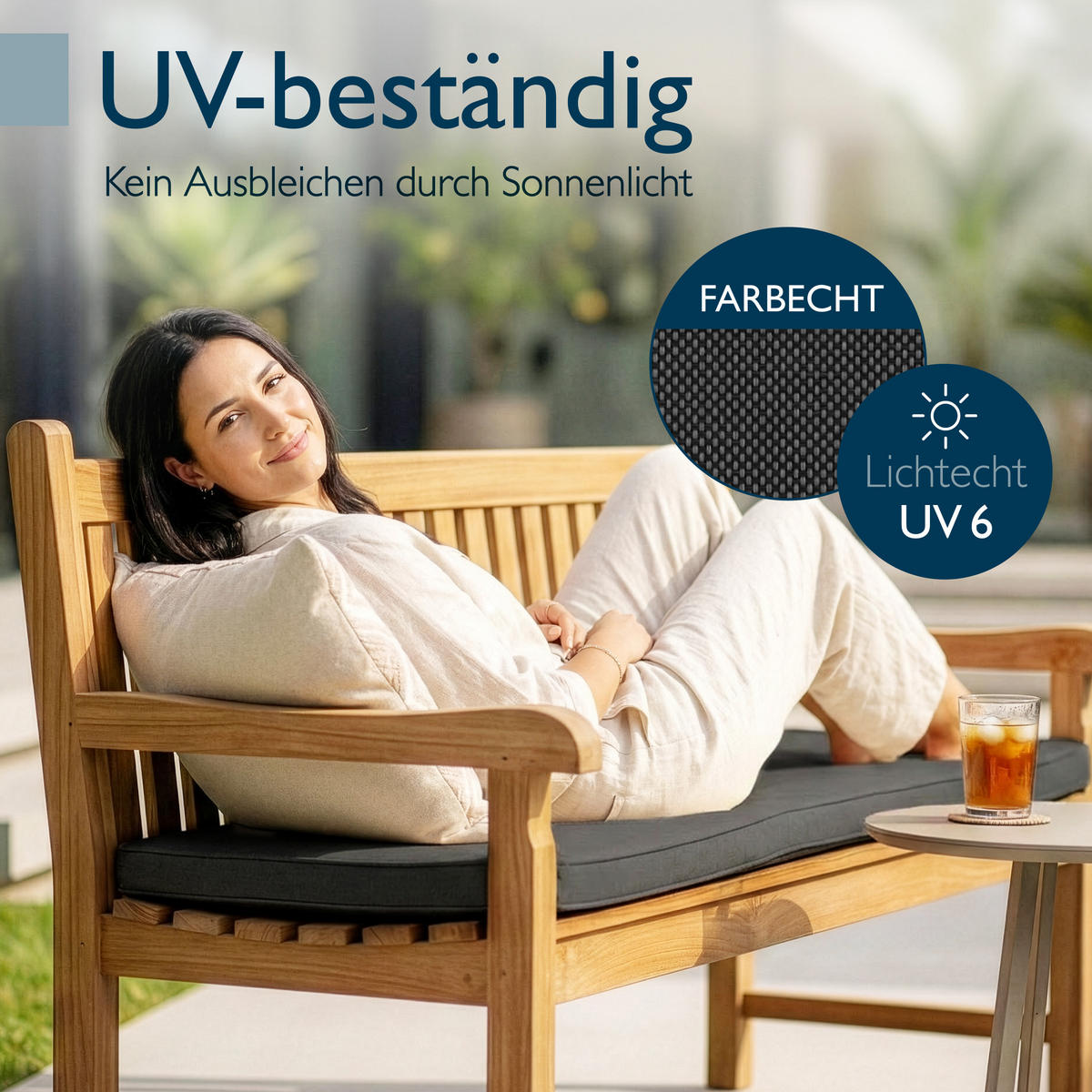 BANKAUFLAGE QD-BK 150x48x5cm Anthrazit - Anthrazit, Textil (48/150cm) - Beautissu 