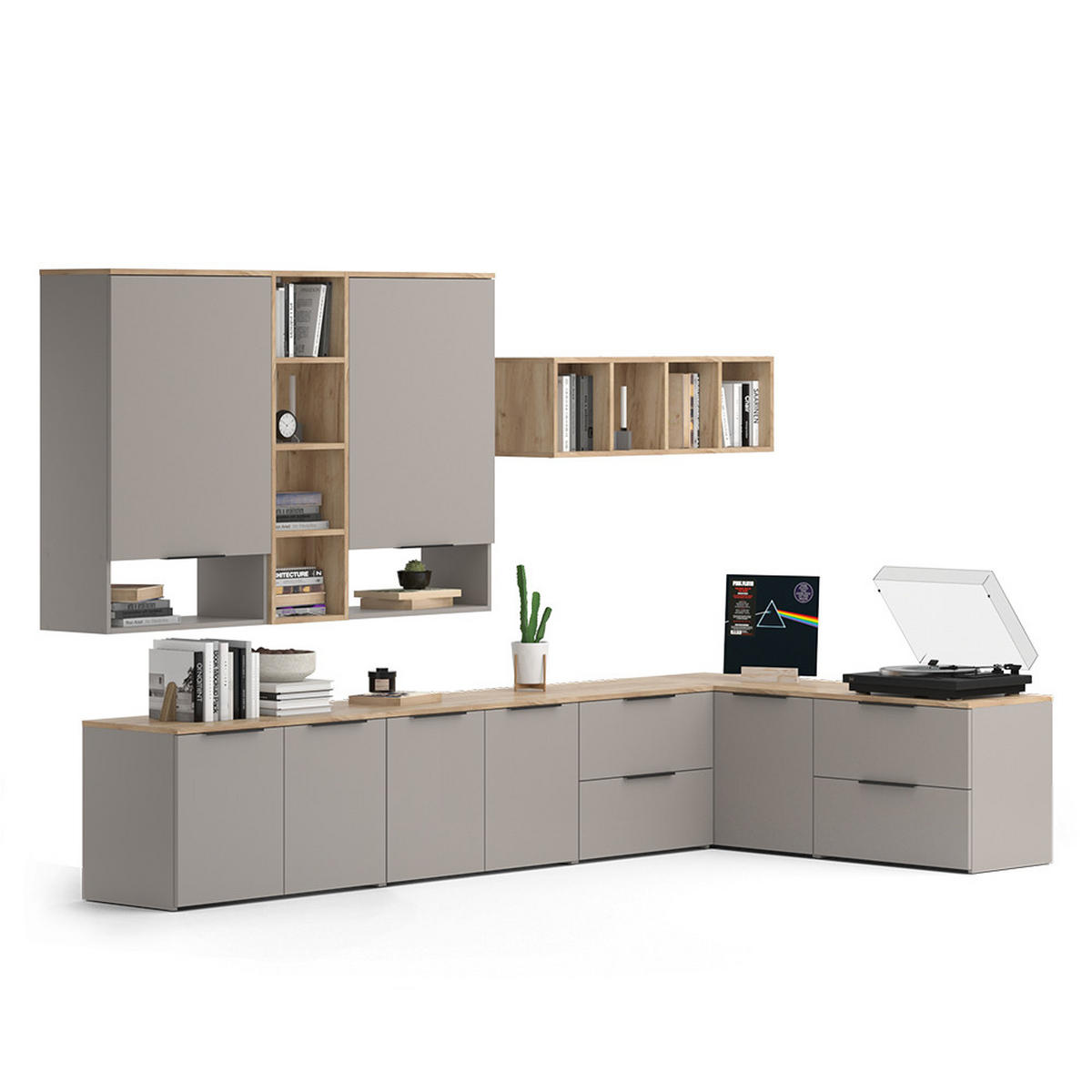 ŽIVÁ STĚNA Wido Greige - Sonoma dub/šedobéžová, kompozitní dřevo (80/50/40cm) - Vicco