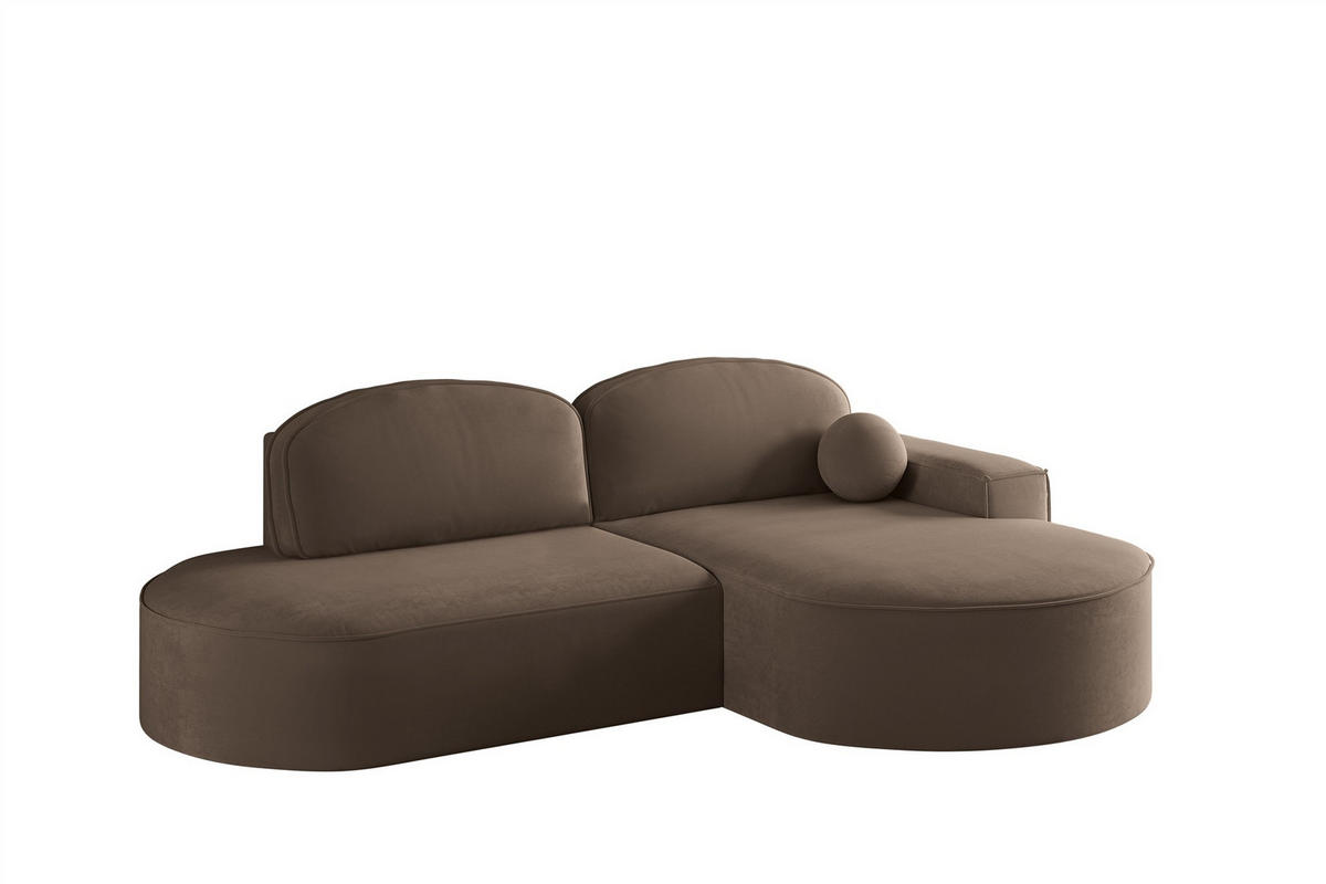 ECKSOFA Girona Mit Schlaffunktion - Braun, Holzwerkstoff/Textil (278/179cm) - Fun Möbel