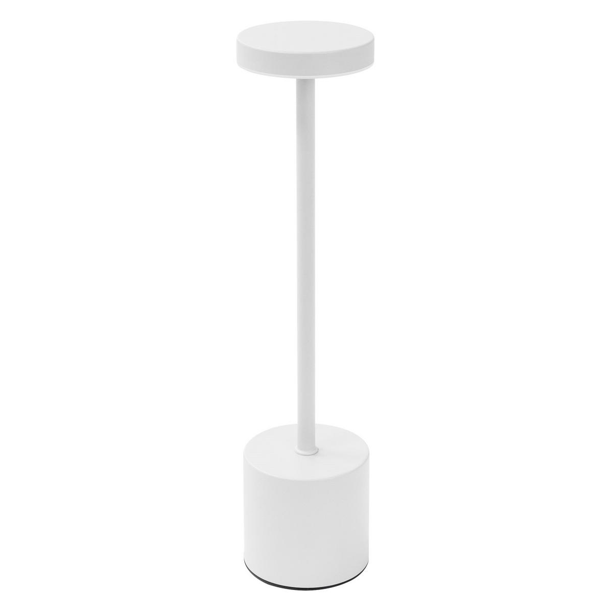 LED TISCHLAMPE kabellos Touch Weiß Ø8x34,5cm 3 Lichtfarben Dimmbar - Weiß, Kunststoff (8/8/34.5cm) - ML-DESIGN