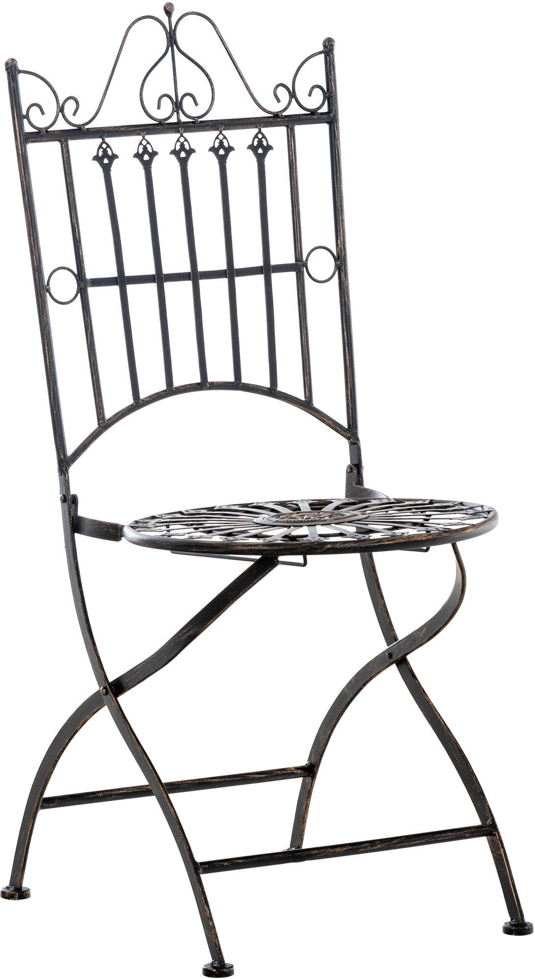 GARTENKLAPPSTUHL Metall Bronze - Bronzefarben, Metall (39/94/53cm) - CLP