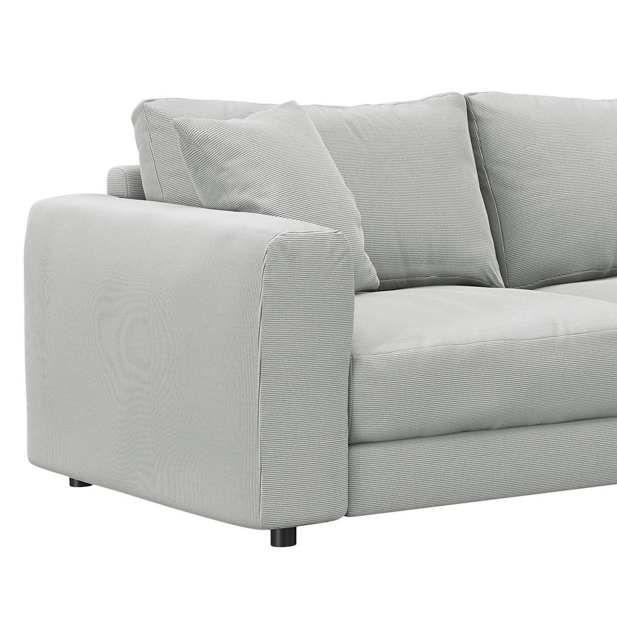 ECKSOFA mit Longchair - Schwarz/Grau, Kunststoff/Textil (286/183cm) - home24