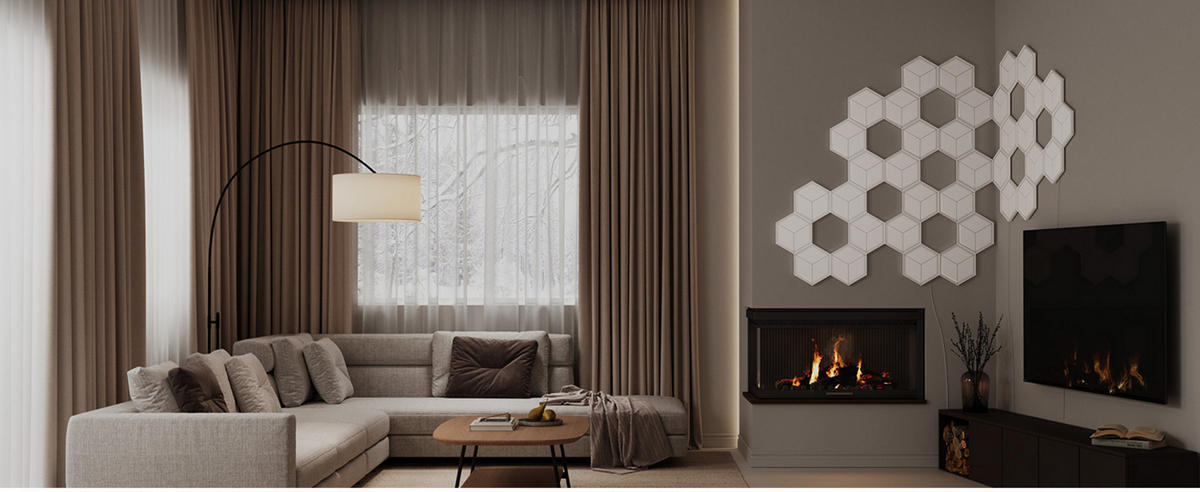 WANDLEUCHTE Glide Hexagon Light Panels Ultra RGBICW, 7er-Set - Multicolor, Kunststoff (17.8/1.3/20.4cm) - Govee