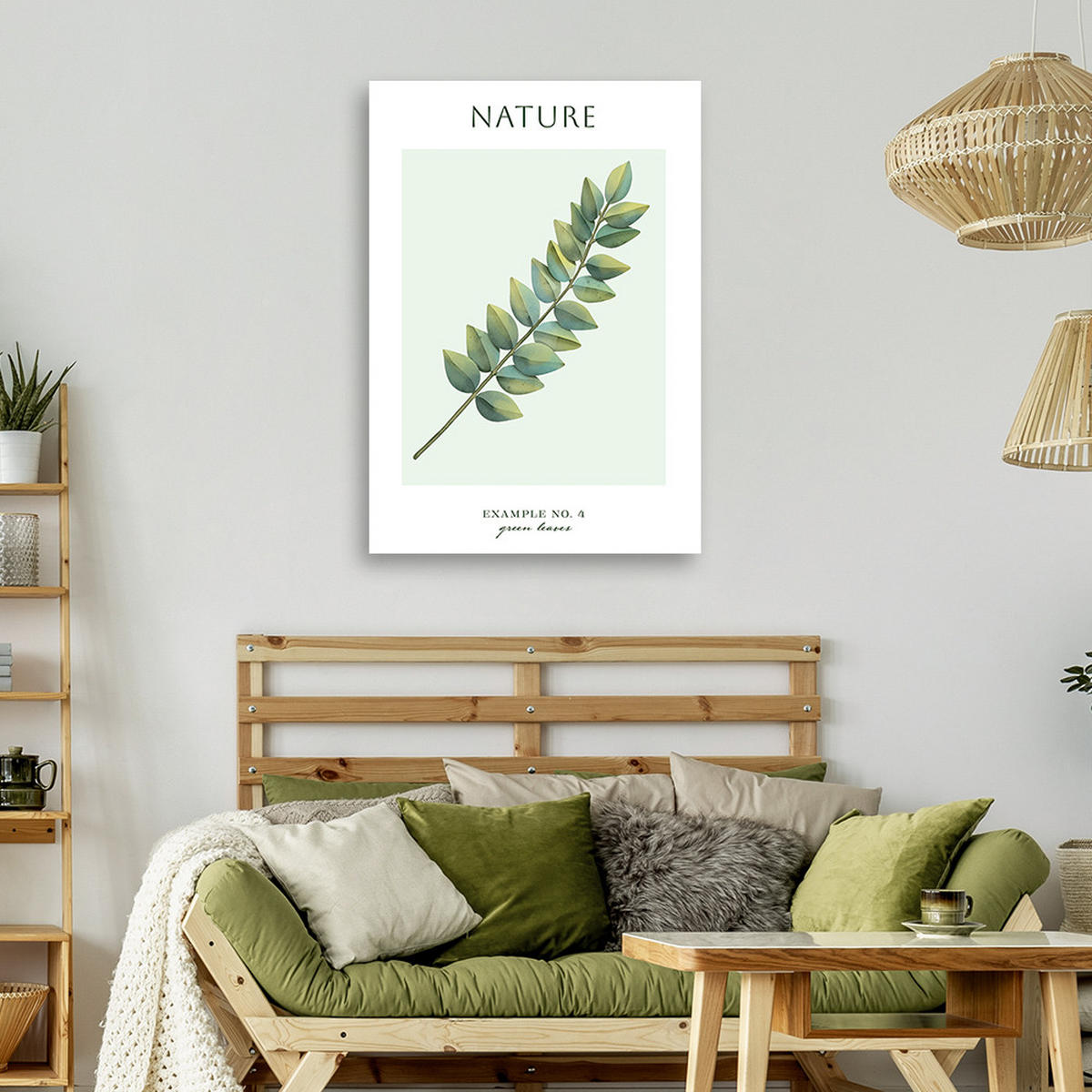 WANDBILD grüne blätter natur - Grün, Textil (40/60cm) - Feeby