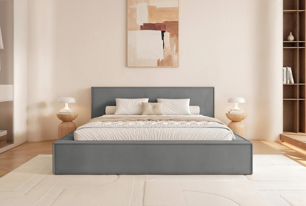 POLSTERBETT Mendocino Classic 120x200 cm, Grau - Grau, Textil (120/200cm) - Fedve