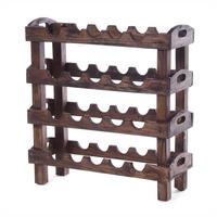 FLASCHENREGAL RUSTIC Massivholz, für 20 Flaschen 03 dunkelbraun - Dunkelbraun, Holz (60/66/23cm) - DESIGN DELIGHTS