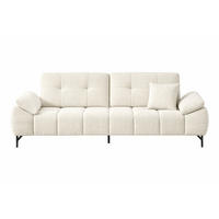 BIG Sofa Tiko Cord 245cm - Beige/Schwarz, Holz/Metall (245/97/100cm) - Möbeldreams