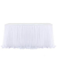 TISCHROCK Tüll Weiß 183 cm - Weiß, Textil (183/77/1cm)