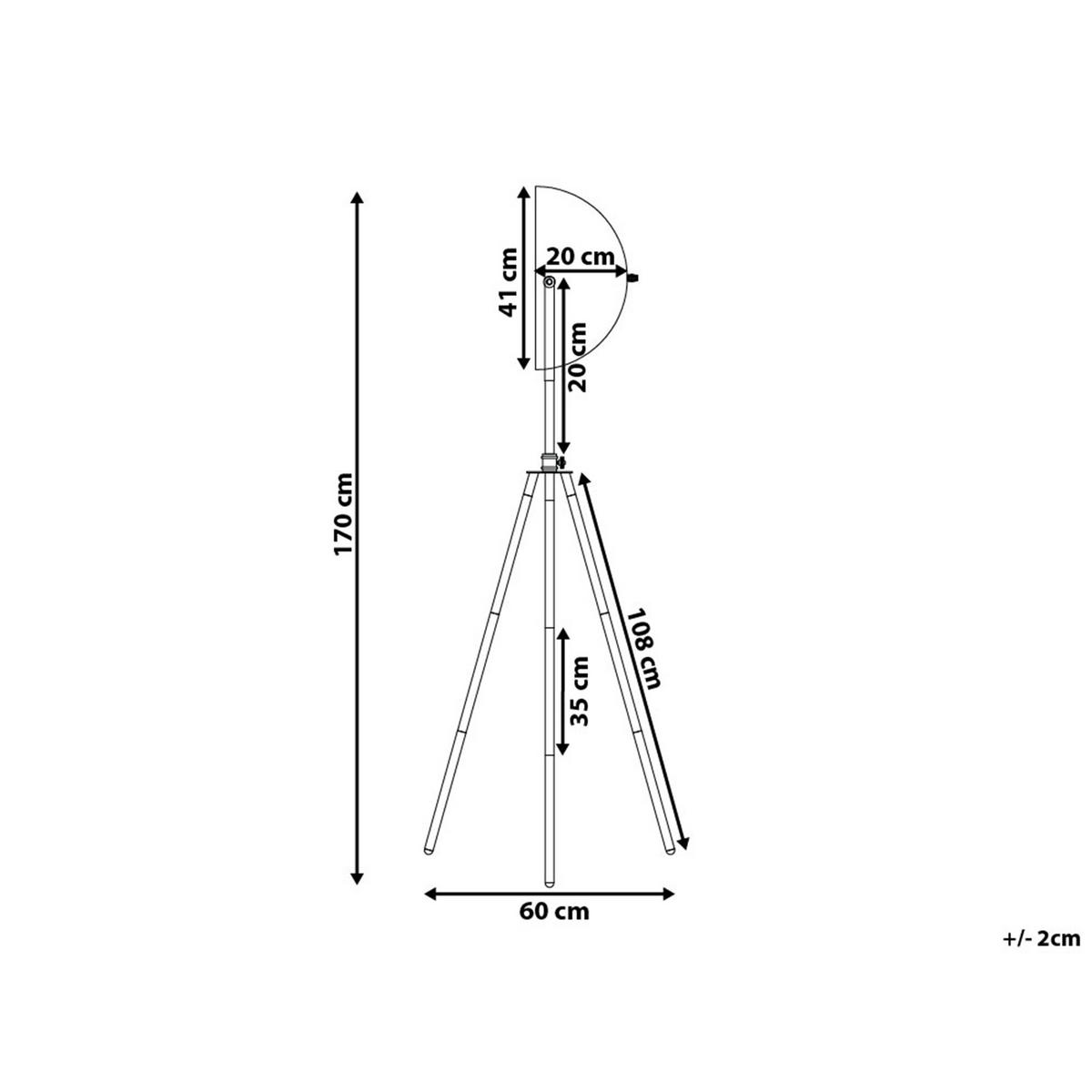 STEHLAMPE Thames 60/60/170 cm - Schwarz, Metall (60/60/170cm) - Beliani