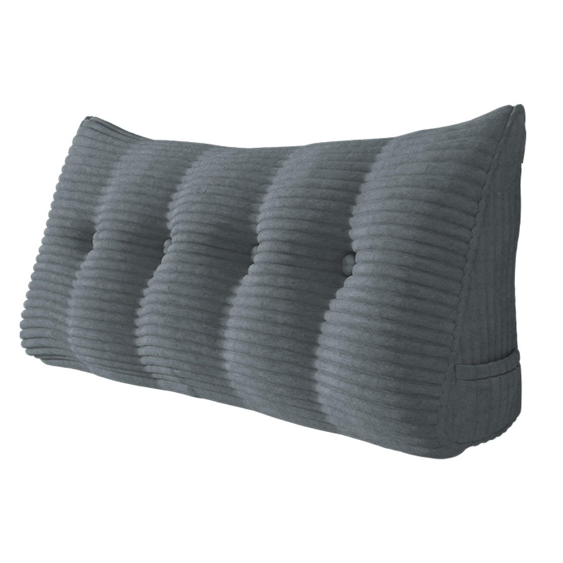 RÜCKENKISSEN für Bett Kord Grau 140 cm - Grau, Textil (50/140cm) - Vercart