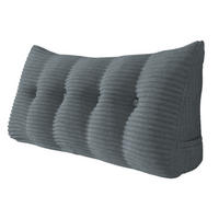 RÜCKENKISSEN für Bett Kord Grau 140 cm - Grau, Textil (50/140cm) - Vercart
