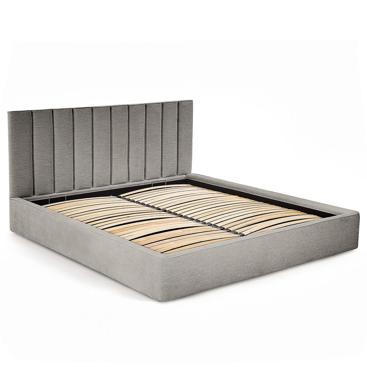 POLSTERBETT - Dunkelgrau, Textil (140/200cm) - home24