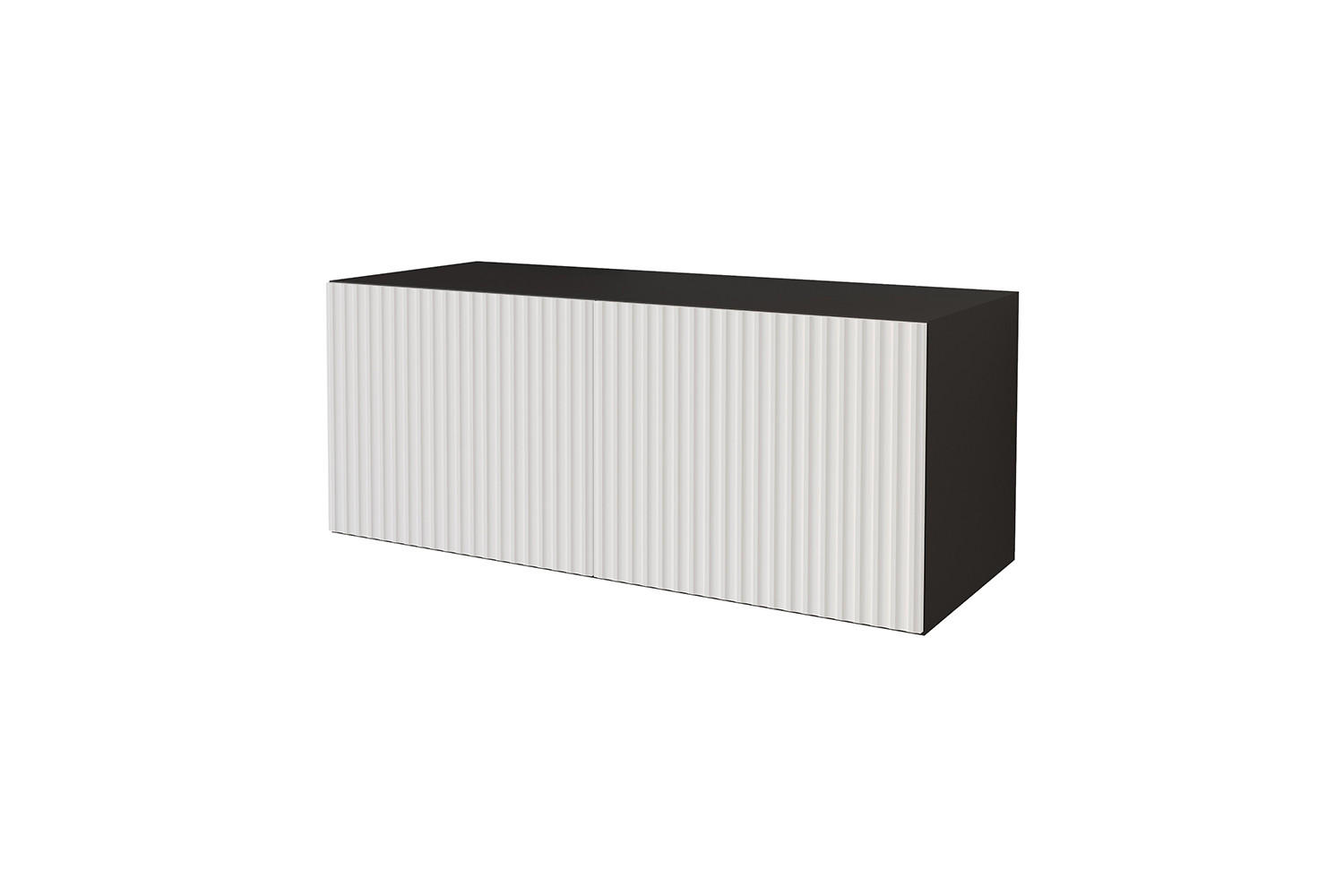 LOWBOARD NOA-2-W 100x40x41 cm - Schwarz / Weiß - Weiß, Holzwerkstoff (100/40/41cm) - ALTDECOR