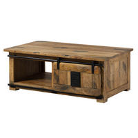 COUCHTISCH Mango 120x70x45 natur lackiert RAILWAY #1007 - Naturfarben, Holz (120/70/45cm) - Massivmoebel24