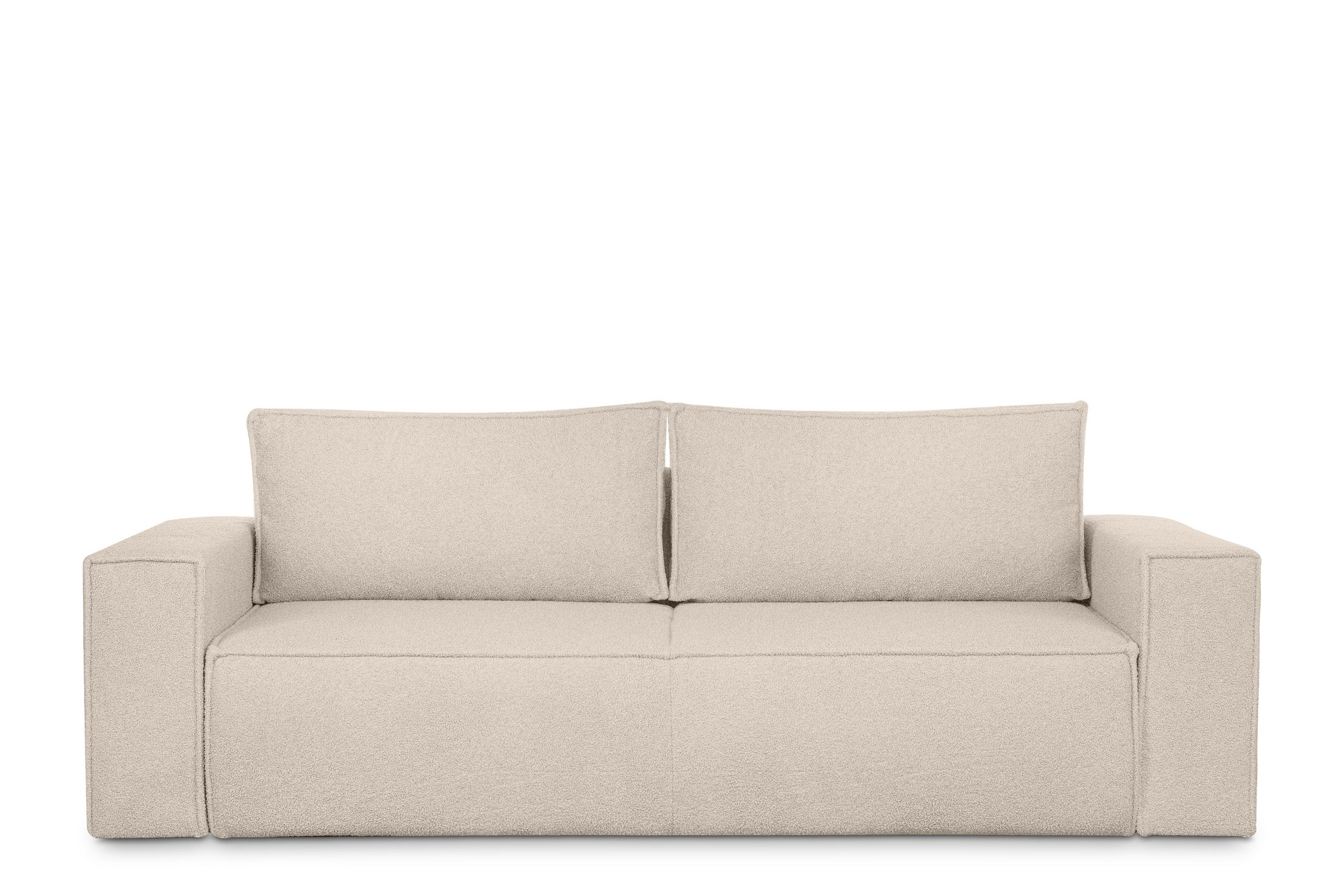 3-SITZER-SOFA NAPI II mit Schlaffunktion, elfenbein - Creme/Weiß, Textil (244/89/101cm) - KONSIMO®