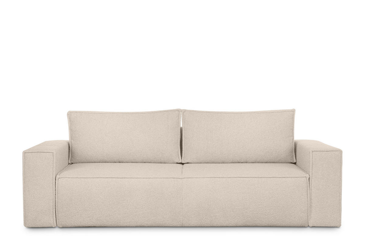 3-SITZER-SOFA NAPI II mit Schlaffunktion, elfenbein - Creme/Weiß, Textil (244/89/101cm) - KONSIMO®