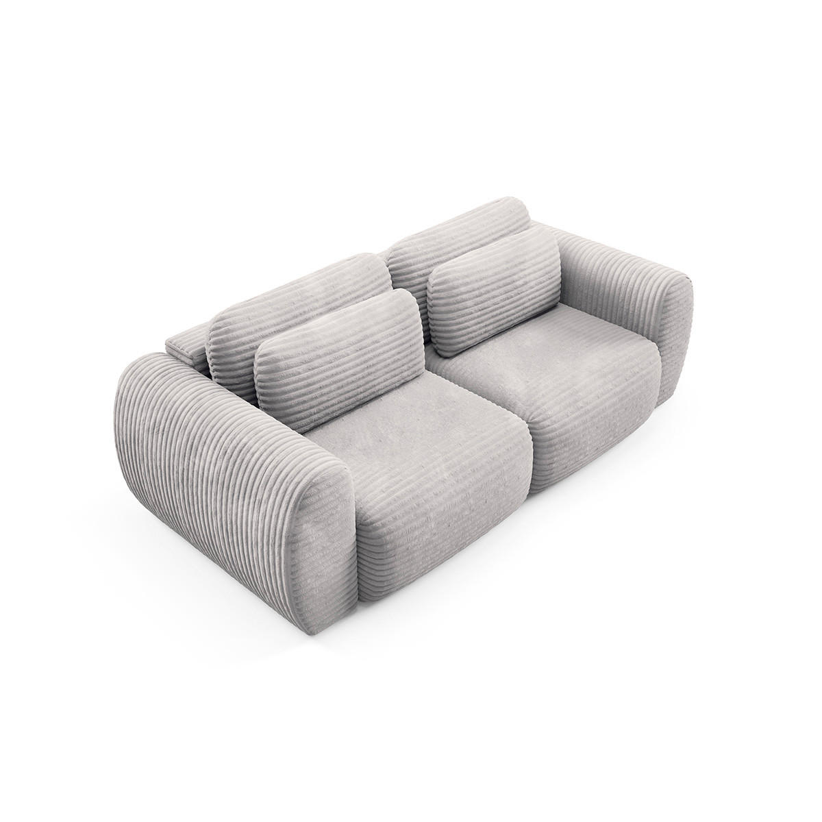 SOFA Camilla 3 Sitzplätze Hellgrau - Grau, Holz (266/95/121cm) - Petits-meubles