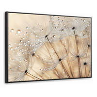 LEINWAND Bilder mit Rahmen - Löwenzahn - Abstrakt - Natur - Beige - 120x80 - Braun, Textil (120/80cm) - MuchoWow