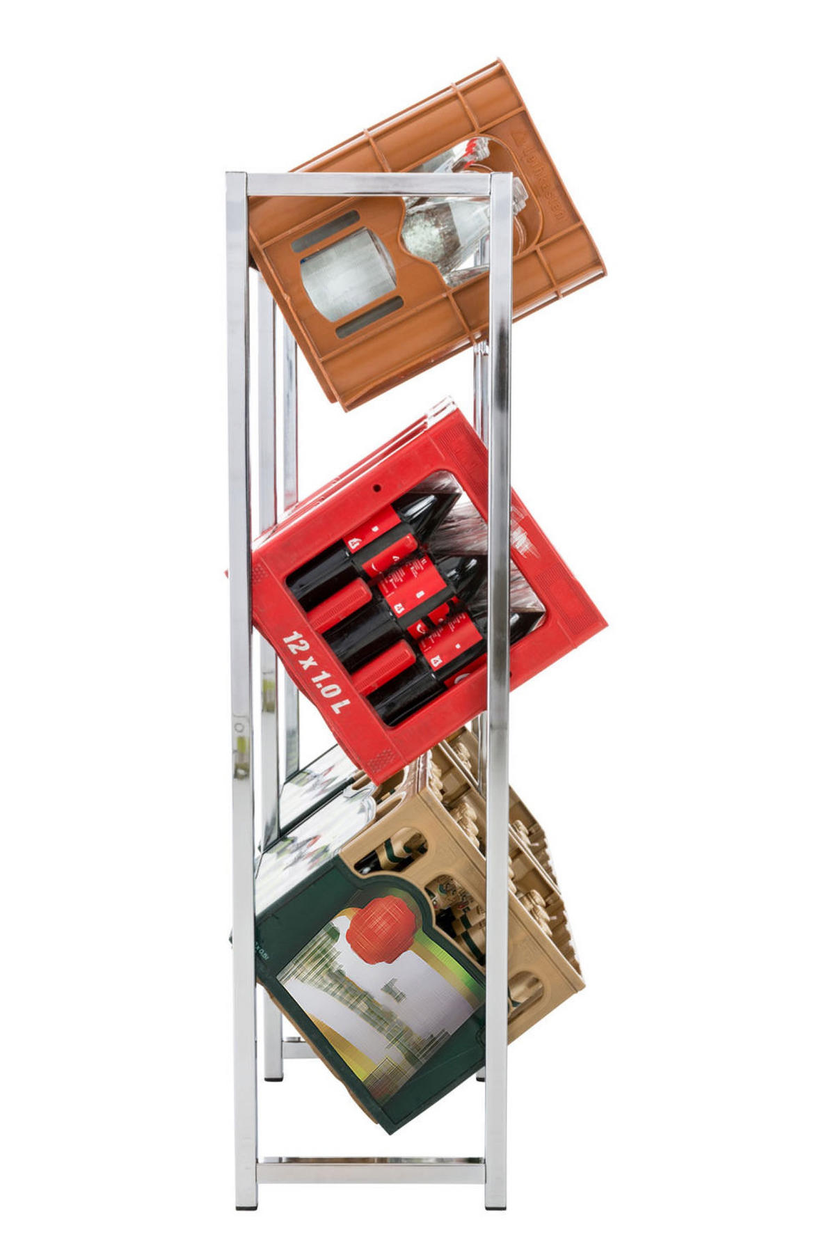 GETRÄNKESKISTENSTÄNDER Lenny - 6er Set - chrom - Chromfarben, Metall (91/31/112cm) - TPFLiving