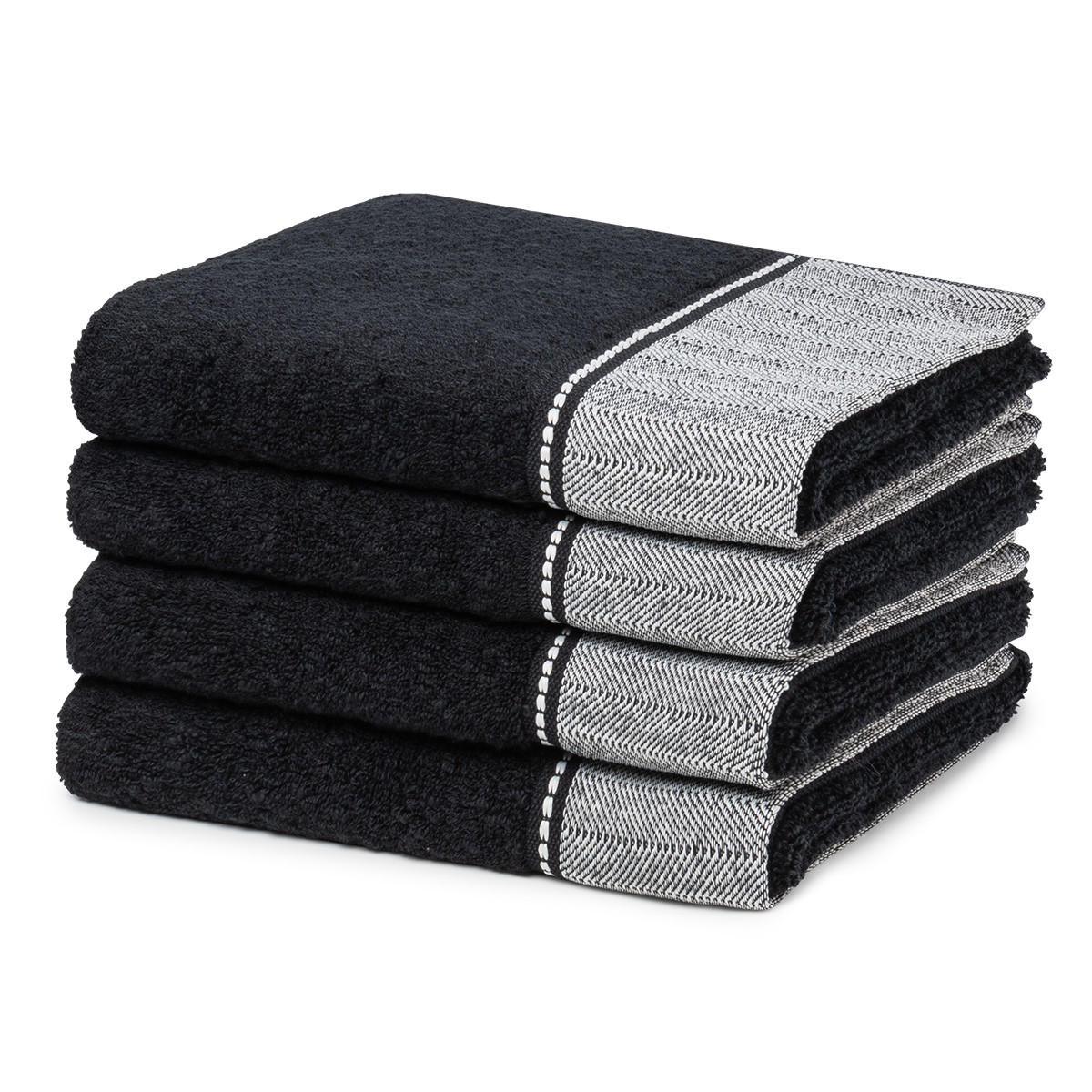 HANDTUCH Brooklyn 4er-Set - Schwarz, Textil (50/100cm) - MÖVE