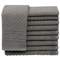 GÄSTETÜCHER, 10er-Set, 30x50 cm, 100% Baumwolle, Grau - Anthrazit, Textil (30/50cm) - Zollner