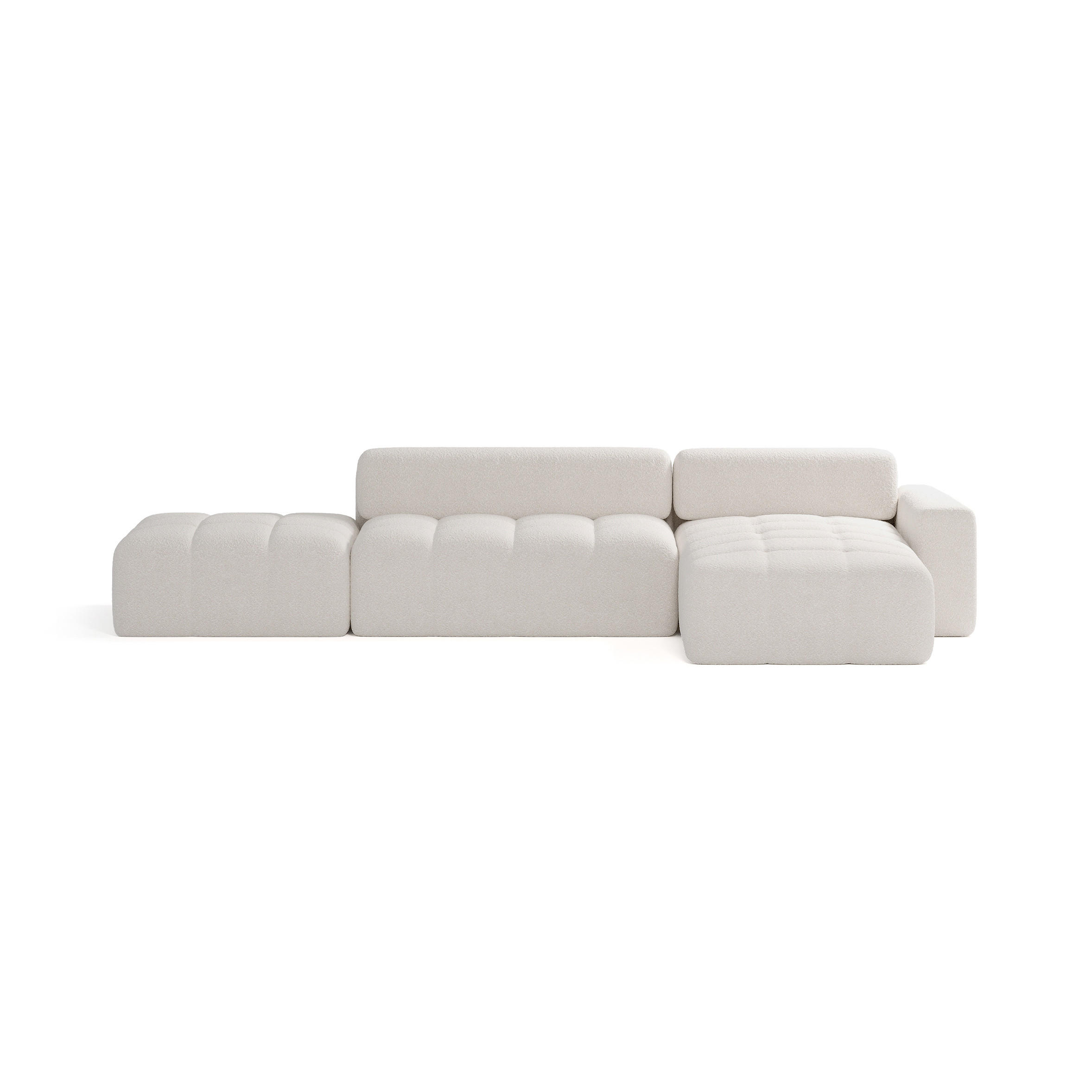 ECKSOFA RIFU LA mit Schlaffunktion, Weiß - Weiß, Textil (363/185cm) - Fedve