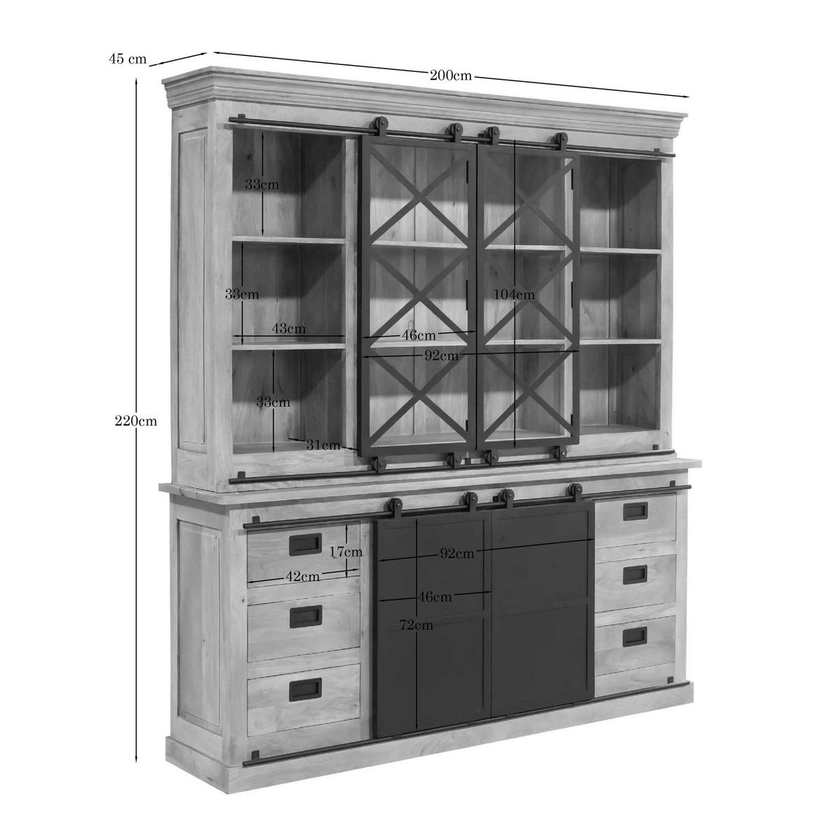 VITRINE Fresno Braun 45/200/220 cm - Braun, Holz (200/220/45cm) - Starfurn