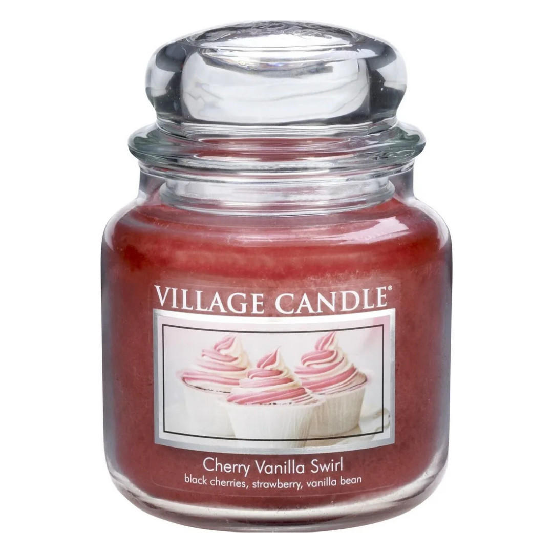 DUFTKERZE Cherry Vanilla Swirl Rot 411 g Glas - Kirschrot, Glas/Paraffin (13cm) - Village Candle