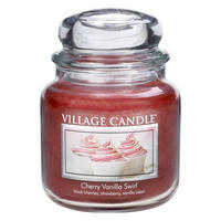 DUFTKERZE Cherry Vanilla Swirl Rot 411 g Glas - Kirschrot, Glas/Paraffin (13cm) - Village Candle