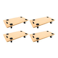 TRANSPORTROLLER 4er-Set Hercules mit 4 Rollen 11,5x30x60cm Traglast 200kg MDF Holzplatte Braun - Braun, Holzwerkstoff (60/30/11.5cm) - PROREGAL