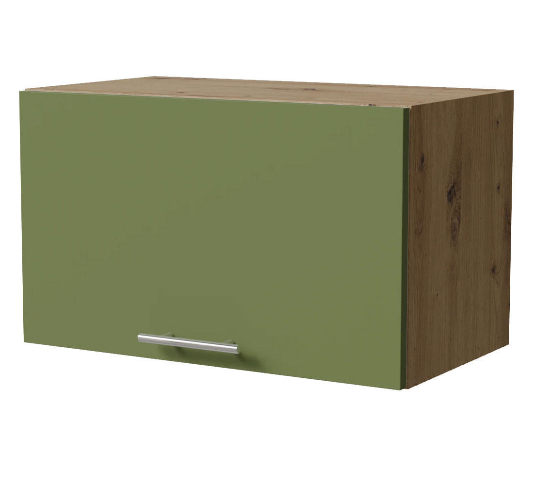 KLAPPHÄNGESCHRANK Brerra W4B/60 Eiche Artisan / RAL 6025 farngrün Matt 60 / 32,5 / 36cm mit Blum Avenots Klappenbeschlag - Eiche Artisan/Grün, Holz/Holzwerkstoff (60/36/32.5cm) - Feldmann-Wohnen