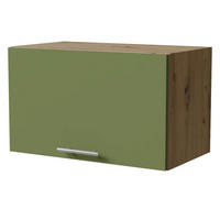 KLAPPHÄNGESCHRANK Brerra W4B/60 Eiche Artisan / RAL 6025 farngrün Matt 60 / 32,5 / 36cm mit Gasdruckdämpfer - Eiche Artisan/Grün, Holz/Holzwerkstoff (60/36/32.5cm) - Feldmann-Wohnen
