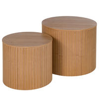 COUCHTISCH - 2er-Set - Echtholzfurnier - Eschefarben, Holzwerkstoff (49/49/38cm) - home24