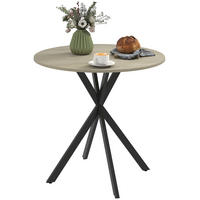 ESSTISCH für 2 Personen, Weiße Eiche - Sonoma Eiche, Metall (80/80/75cm) - HOMCOM