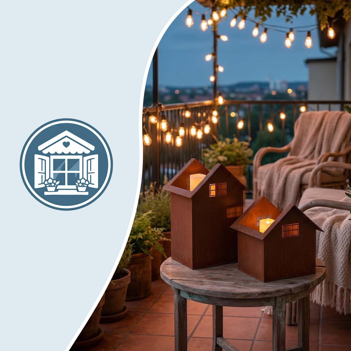 2-TLG.GARTENDEKO - Braun, Metall (28cm) - Relaxdays