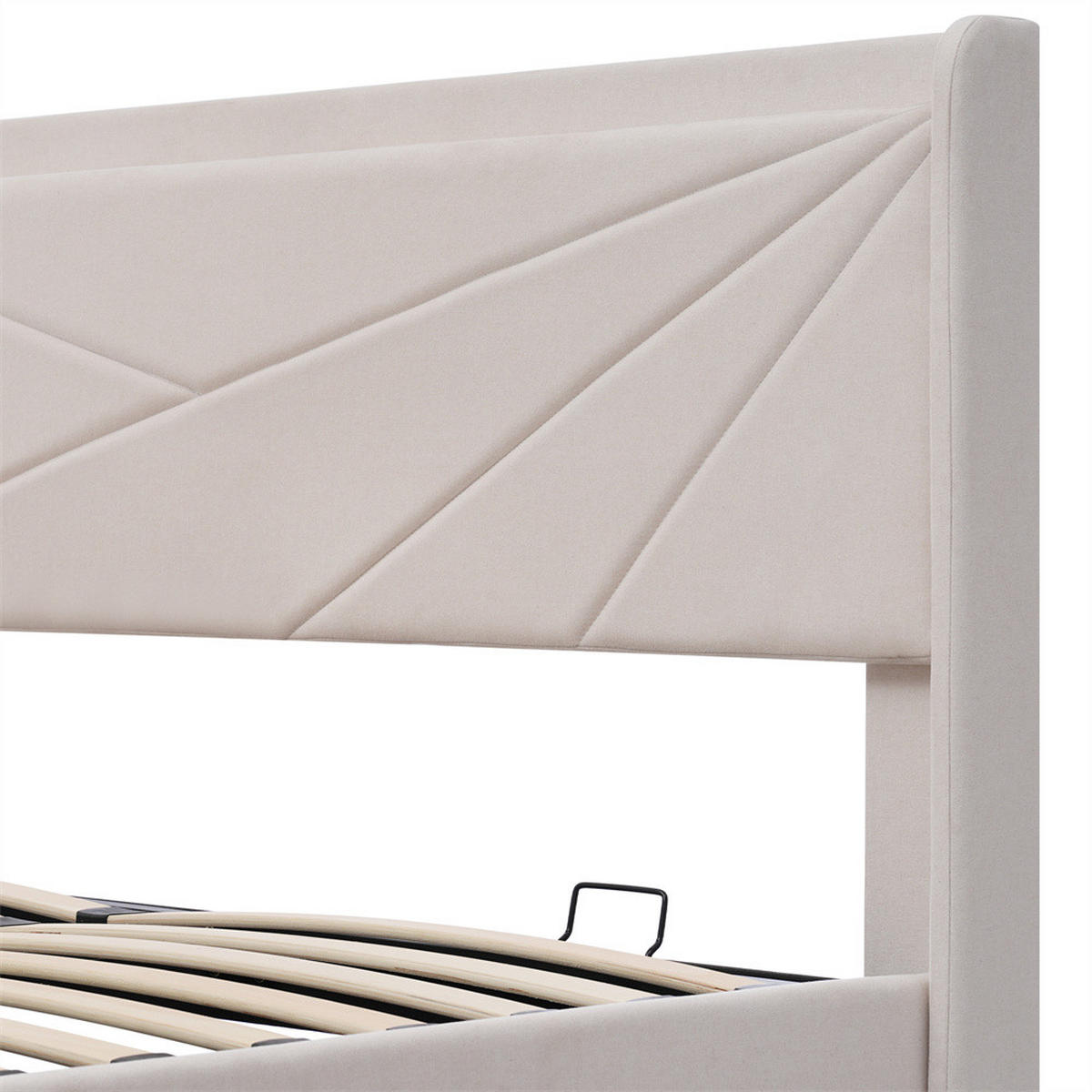 POLSTERBETT 140/200cm in Beige Leinen mit USB Typ C Ladefunktion Kopfteil - Beige, Holz/Textil (140/200cm) - KOMHTOM