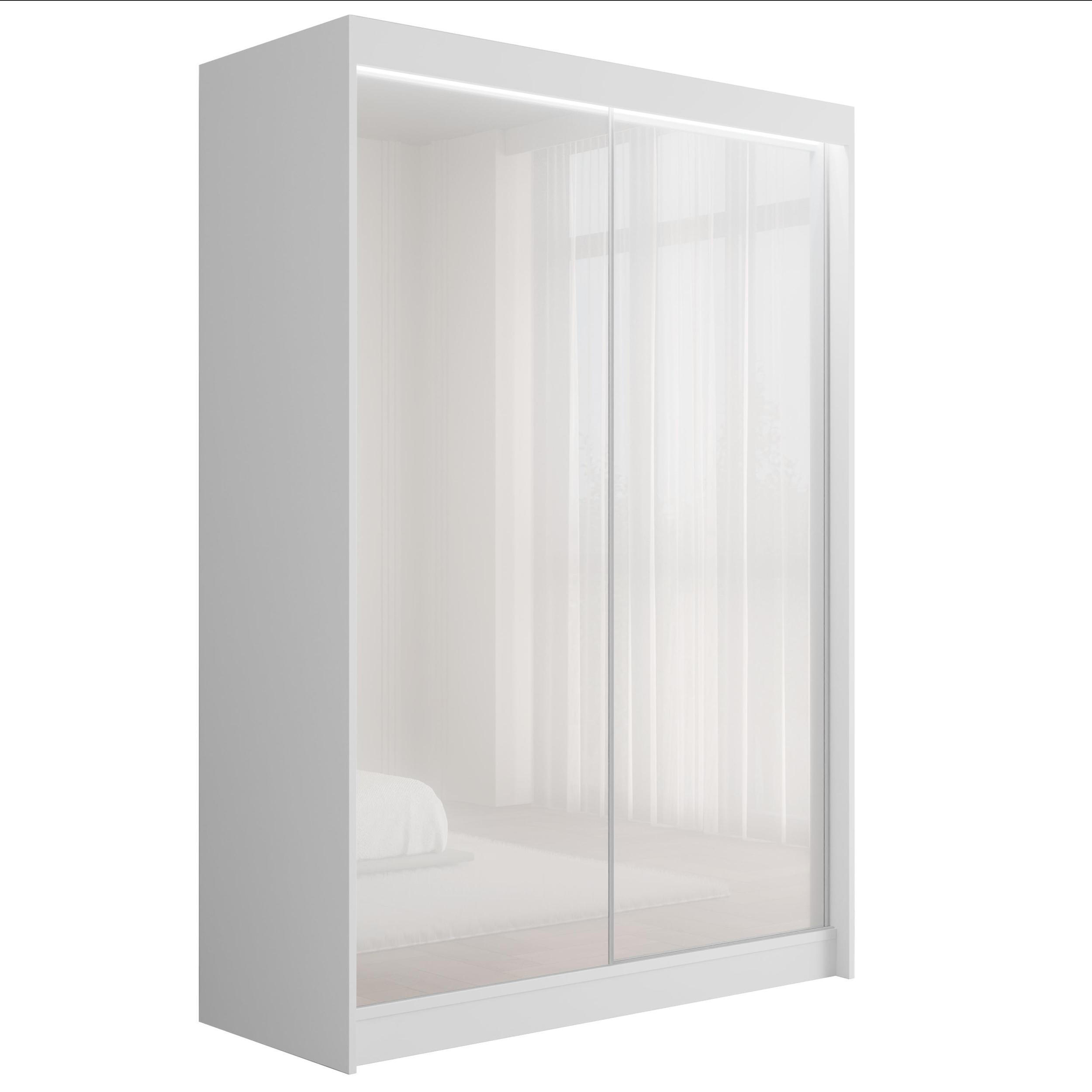 KLEIDERSCHRANK PEKA mit LED - 120 cm - Weiß - Weiß, Holzwerkstoff (120/215/61cm) - ALTDECOR