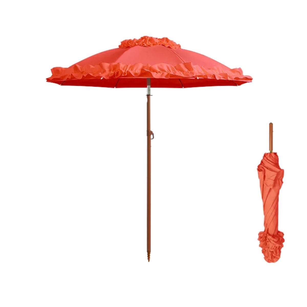 SONNENSCHIRM, rote Farbe, UPF≥50+, Schirmdurchmesser: 162 cm - Rot, Textil (162/162cm) - Authentics