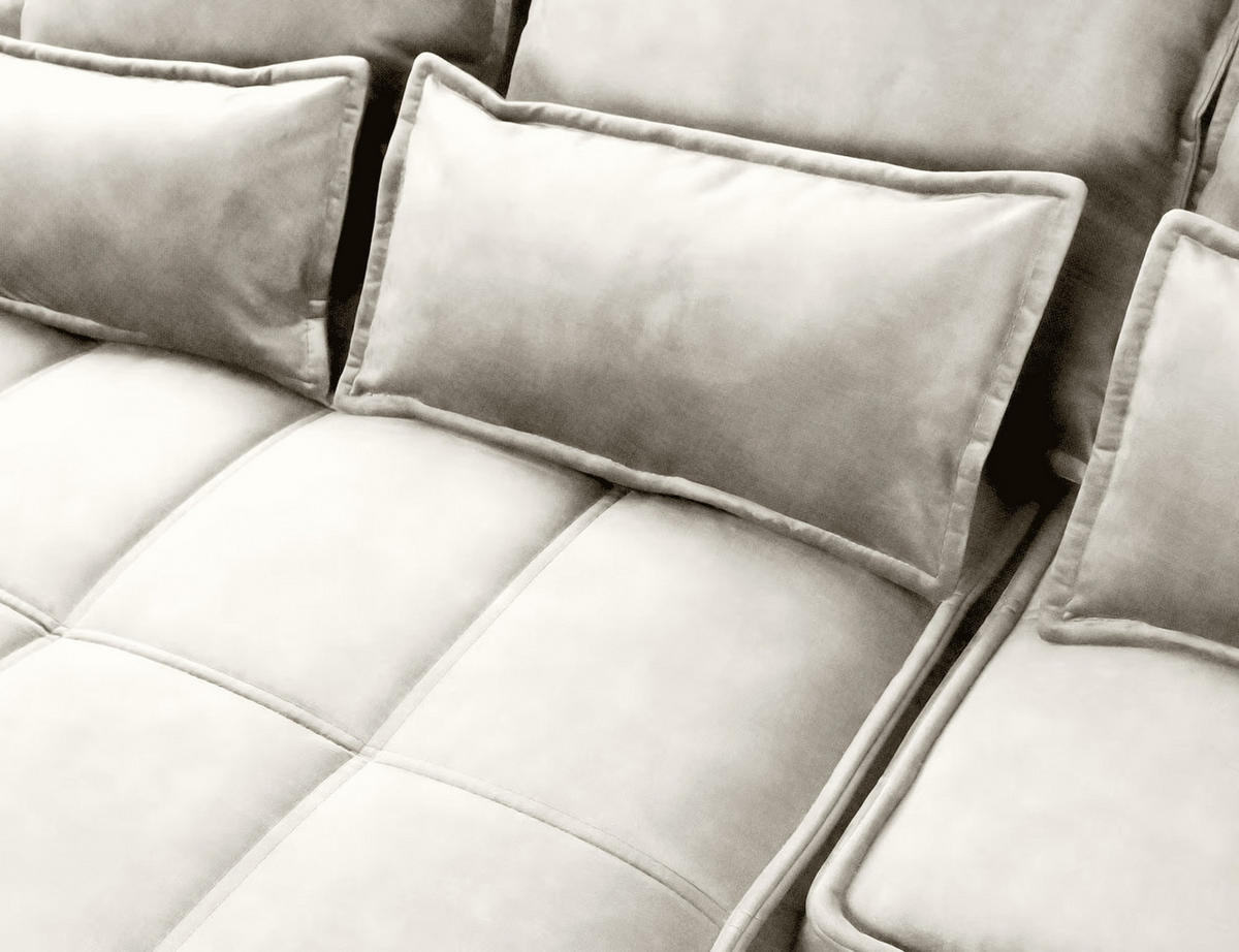 ECKSOFA mit Schlaffunktion und Bettkasten - Beige, Textil (265/196cm) - Eltap