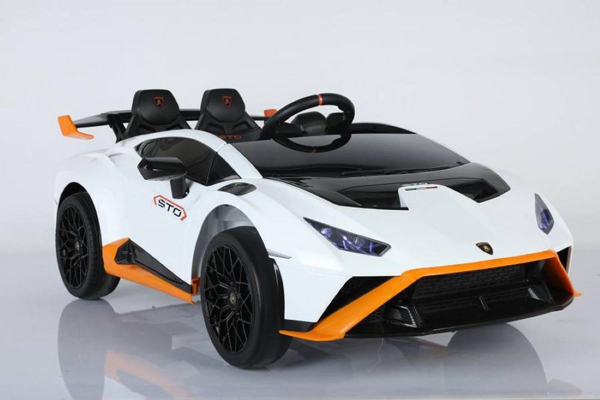 KINDER ELEKTROAUTO Lamborghini Huracan STO weiß EVA-Reifen, Kunstledersitz, lizenziert, 24V Akku, Fernbedienung - Weiß, Kunststoff (117/69/43cm) - Es-Toys
