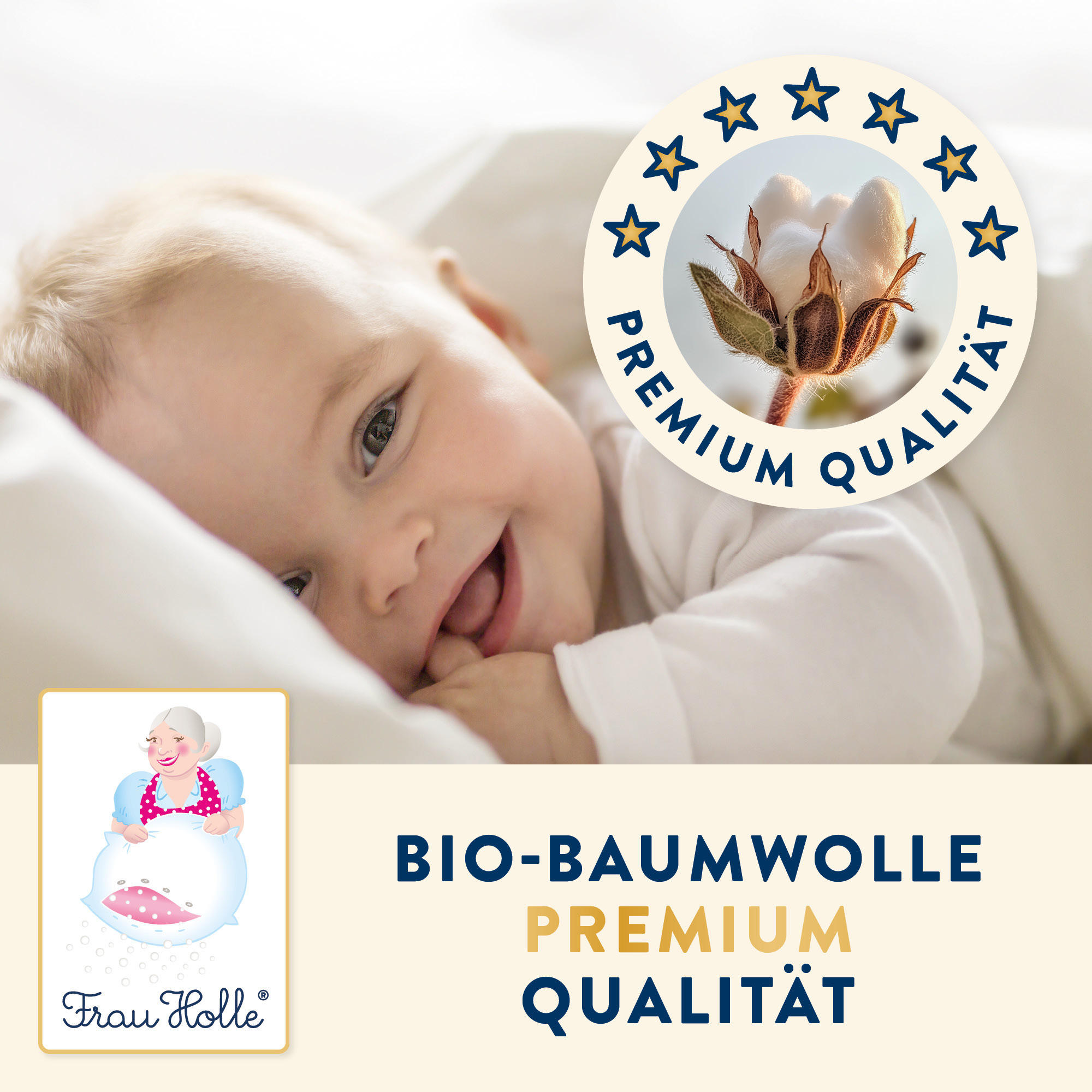 MATRATZENAUFLAGE BABYS 100% Baumwolle leicht - Weiß, Naturmaterialien/Textil (60/120cm) - Frau Holle