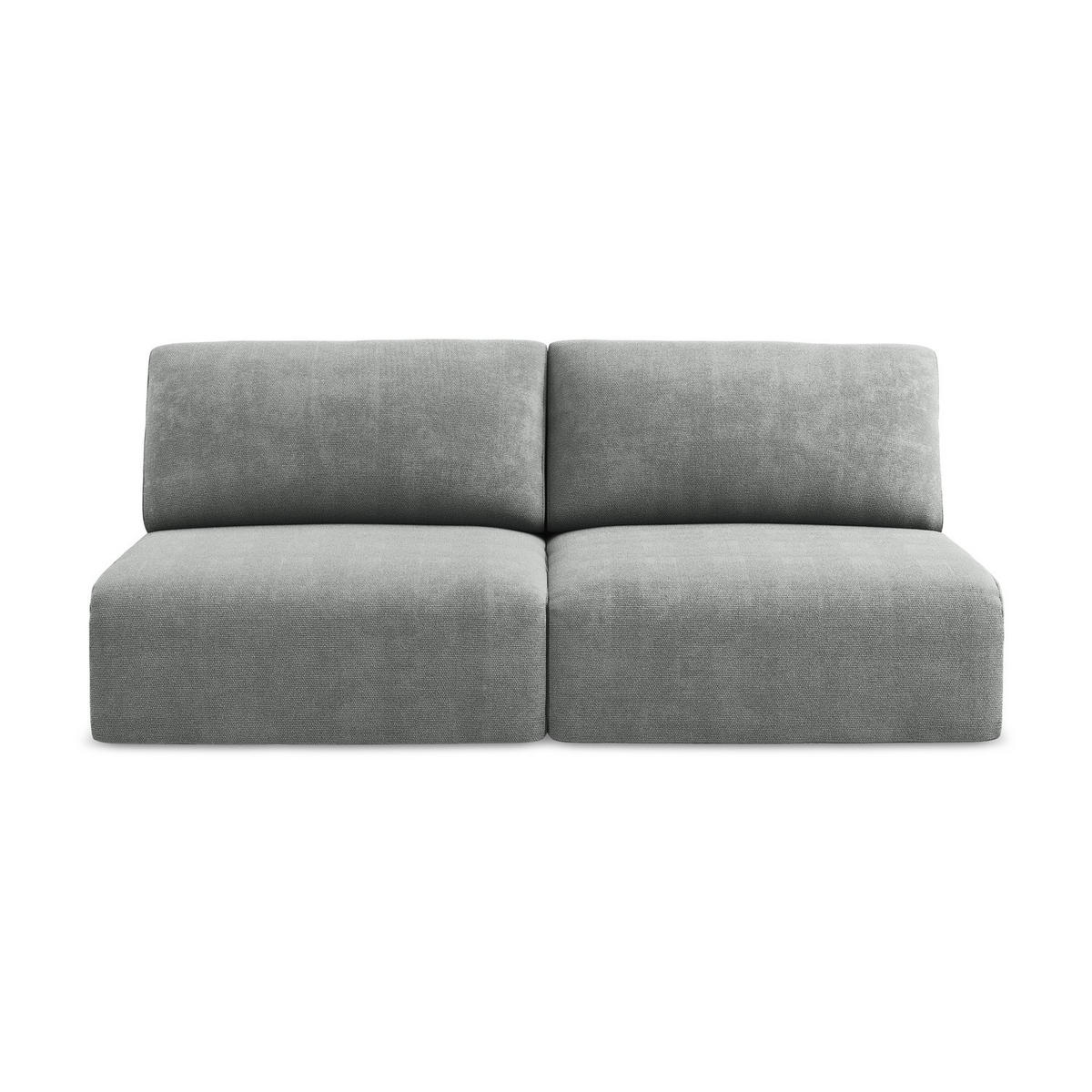 3-SITZER SOFA mit Schlaffunktion Chenille Stoff Grau - Blau/Schwarz, Kunststoff/Textil (216/79/102cm) - LaMiaSofa